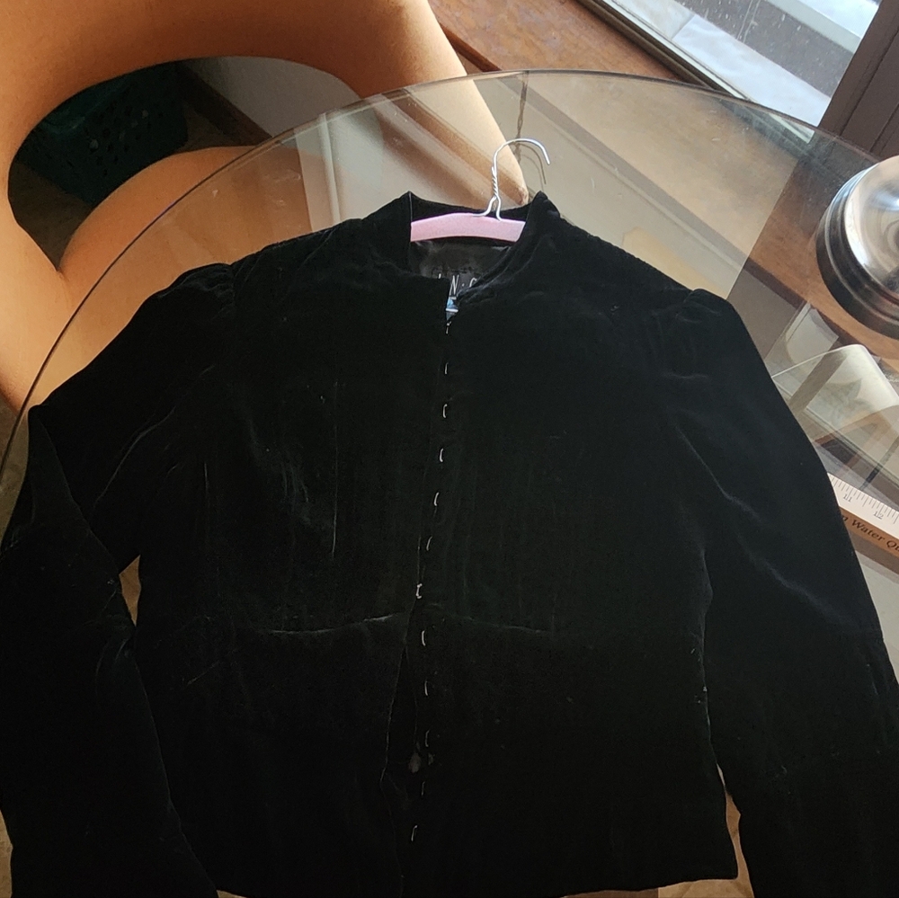 INC International Concepts Black Velvet Women's Blazer